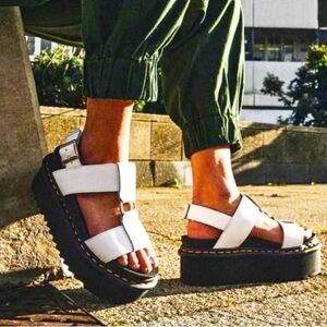 Dr. Martens White Platform Sandals Size 38